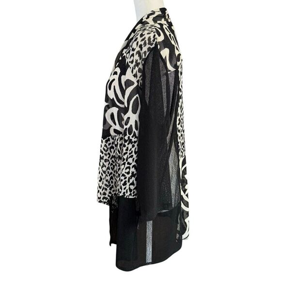 Aris A Jacket Open Animal Print Black White Lightweight XL Classic Gothic - Picture 2 of 7